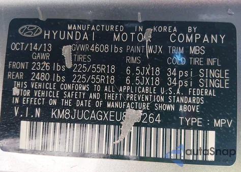 2014 Hyundai Tucson Limited z USA, uszkodzony, nr VIN KM8JUCAGXEU820264